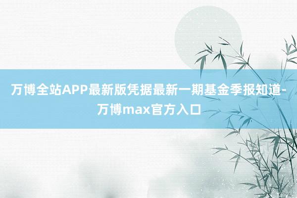 万博全站APP最新版凭据最新一期基金季报知道-万博max官方入口