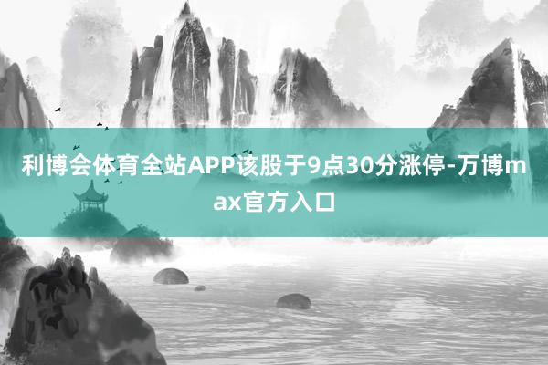 利博会体育全站APP该股于9点30分涨停-万博max官方入口