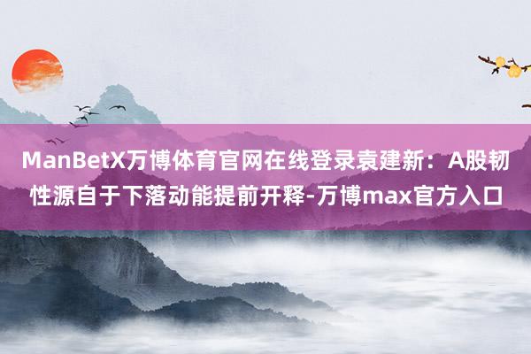 ManBetX万博体育官网在线登录袁建新：A股韧性源自于下落动能提前开释-万博max官方入口