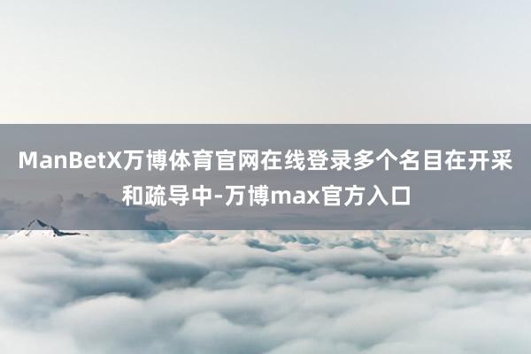 ManBetX万博体育官网在线登录多个名目在开采和疏导中-万博max官方入口